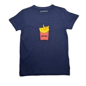 Crewcuts Navy French Fries FRIAY T Shirt Kids XXS 2-3‎ Years Cotton